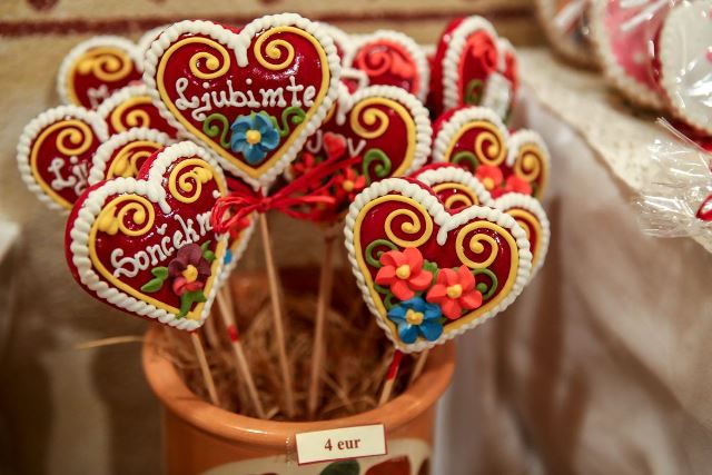 Cuori di pan di miele fatti a Radovljica