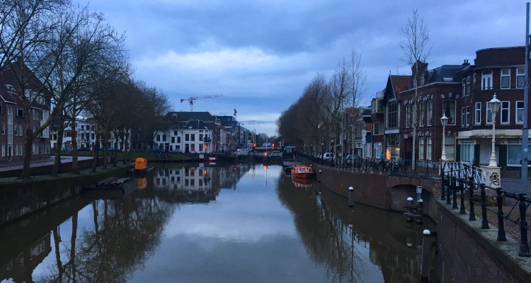 Canale di Utrecht al crepuscolo