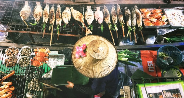 Bangkok Donna al mercato di Bangkok