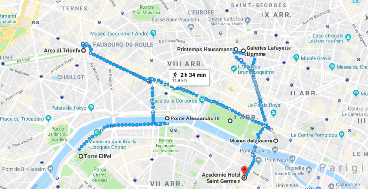 Parigi in due giorni: Google Maps