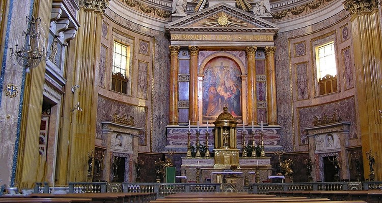 Ignazio da Loyola: interno della chiesa del Gesù a Roma
