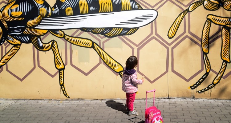 “Nido di vespe” Street Art al Quadraro: “Nido di vespe” in via Monte del Grano, di Lucamaleonte (2014)