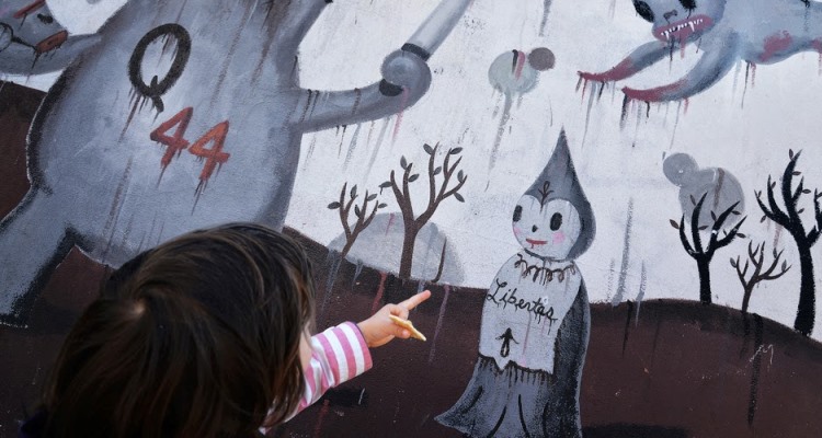 "The Buckingham Warrior" Street Art al Quadraro: "The Buckingham Warrior" in Largo dei Quintili