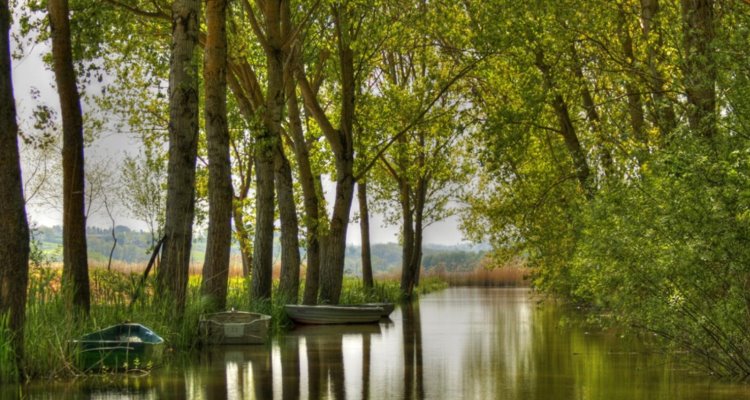 Barche sul lago di Montepulciano