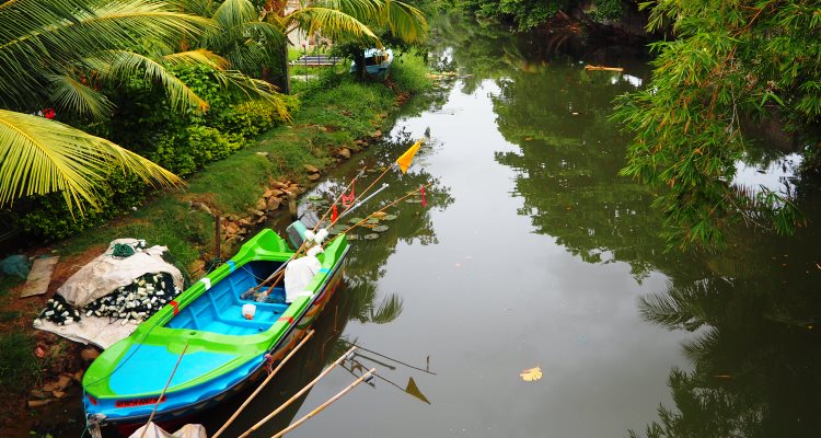 Viaggio in Sri Lanka: barca in un canale di Negombo