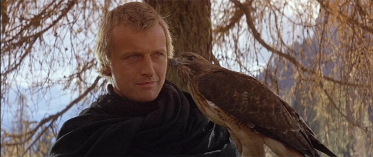 Cineturismo: l'attore di Ladyhawke con il falco sul braccio