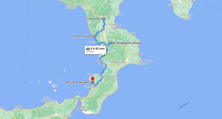 Calabria on the road: itinerario su Google Maps